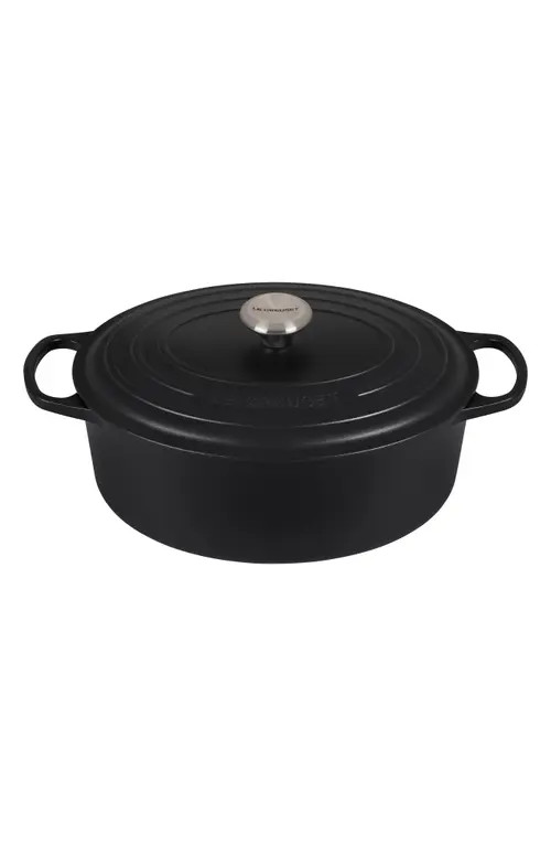 Le Creuset Signature 6.75-Quart Oval Enamel Cast Iron French/Dutch Oven with Lid in Licorice at Nordstrom | Nordstrom
