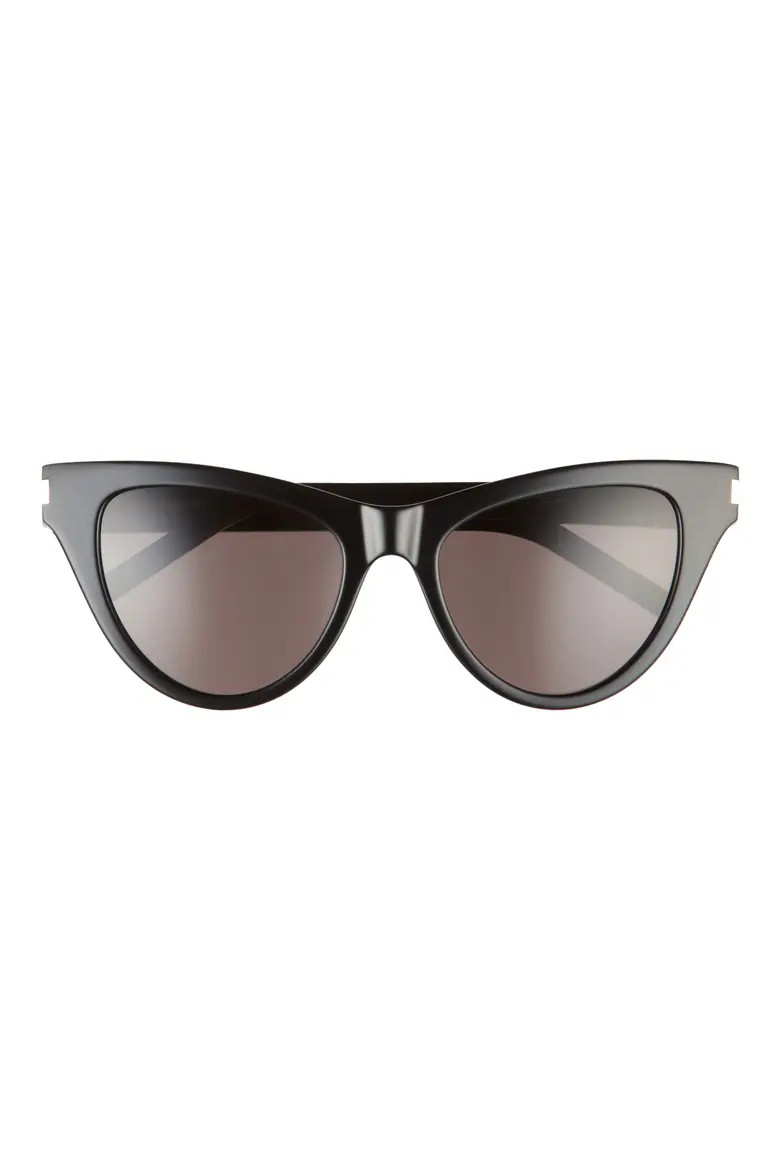 Saint Laurent 54mm Cat Eye Sunglasses in Black/Black at Nordstrom | Nordstrom