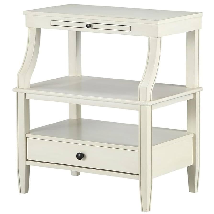 Newton Antique White Wood 1-Drawer Storage Nightstand | Amazon (US)