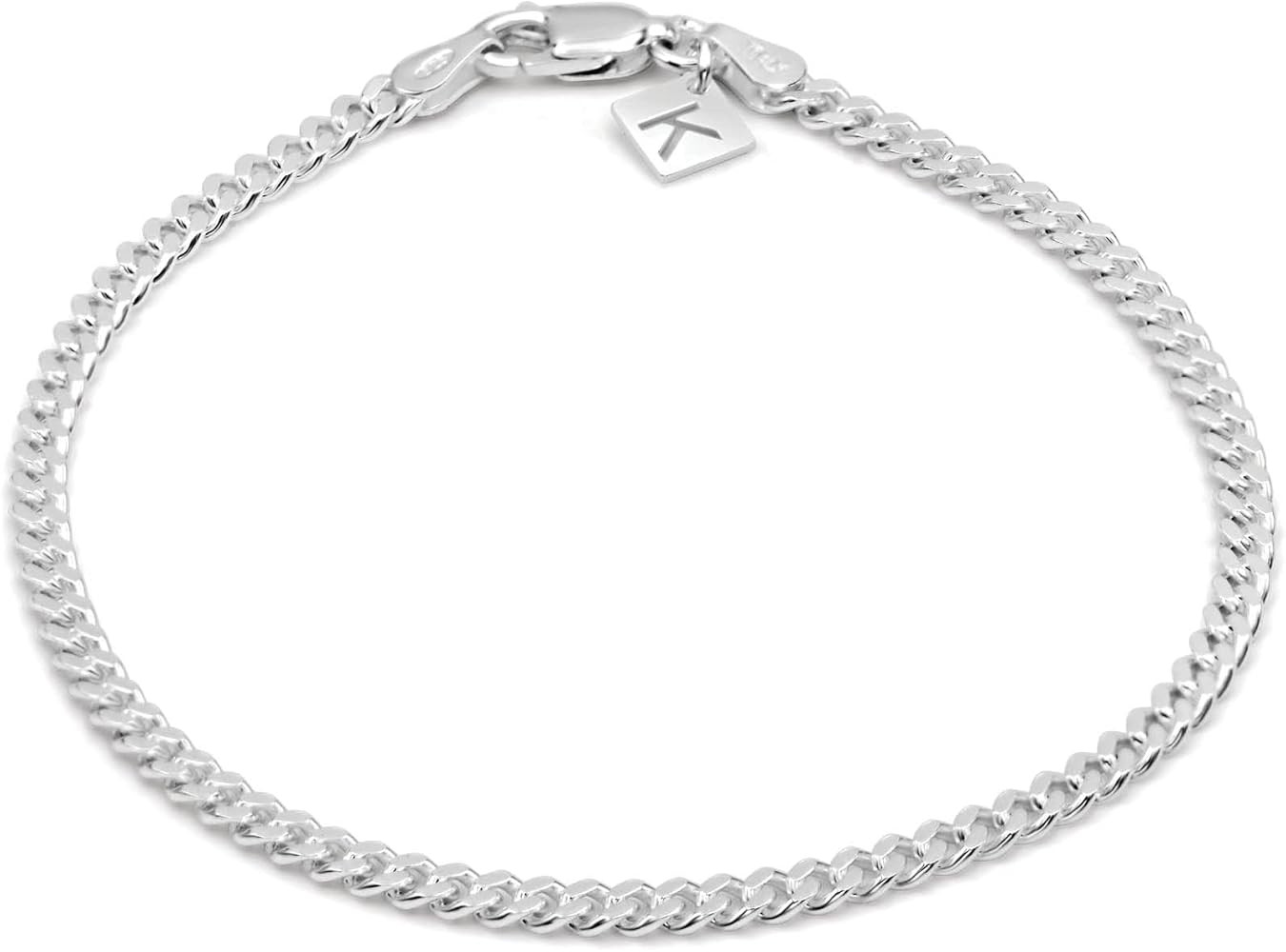 KEZEF 925 Sterling Silver Cuban Link Bracelet for men and women - Made In Italy - Mens Bracelet C... | Amazon (US)