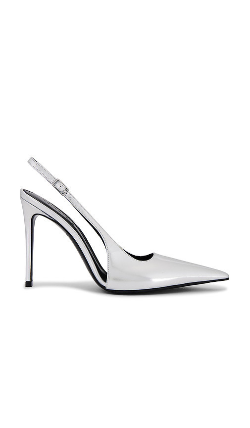 retrofete Cindy Slingback Heel in Metallic Silver. Size 40. Also in 36, 36.5, 37, 37.5, 38, 38.5, 40.5. | Revolve Clothing (Global)
