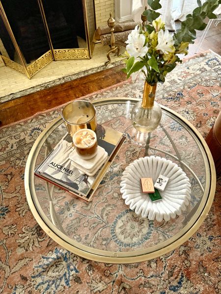 Round glass, coffee table, fluted marble decorative bowl

#LTKSpringSale #LTKhome