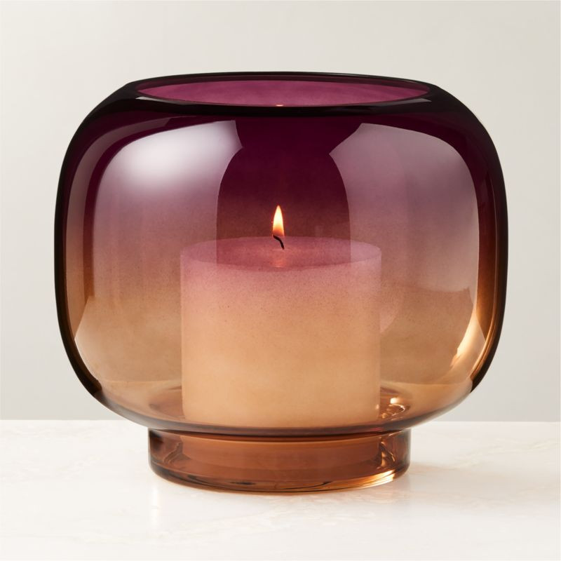 Coco Two-Toned Glass Hurricane Candle Holder Large by Azeeza + Reviews | CB2 | CB2