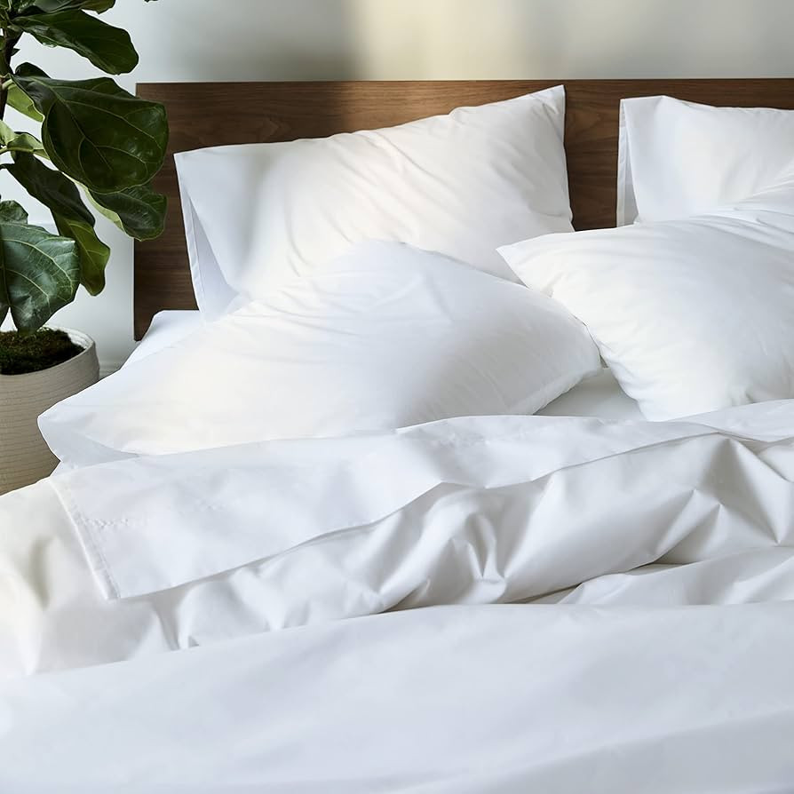 Brooklinen Luxury Percale Pillowcases - Set of 2, Standard Size in White - 100% Long Staple Cotto... | Amazon (US)