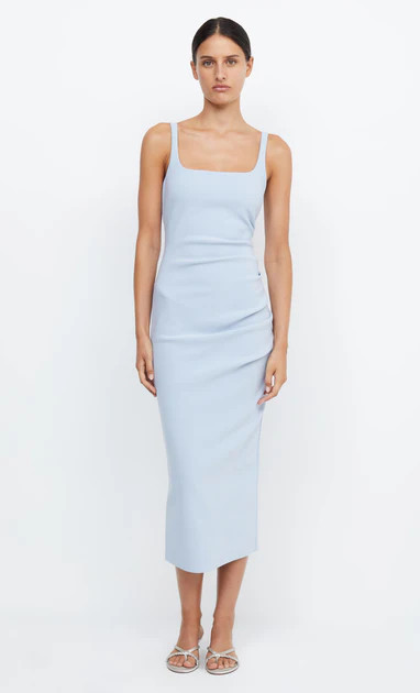 BE MINE SQUARE NECK DRESS - DUSTY BLUE | Bec & Bridge (Global)
