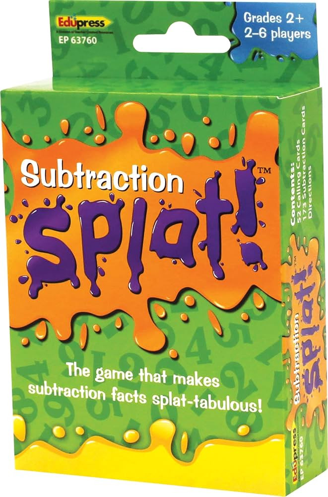 Edupress Math Splat™ Game: Subtraction Grades 2+ (EP63760) , 3.5 H x 5.625 L x 2.25 W | Amazon (US)
