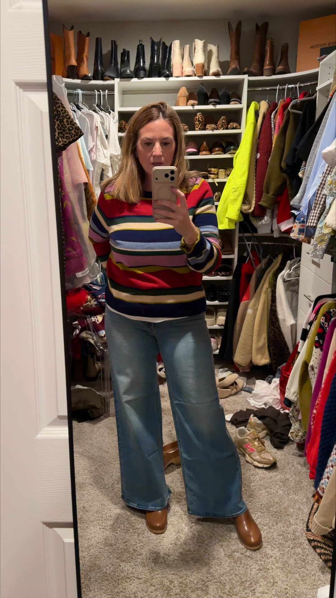 Viral denim from Target; mid rise; wide leg run tts, shoes are old Loeffler Randall, will link similar 

#LTKmomlife #LTKHome #LTKOver40