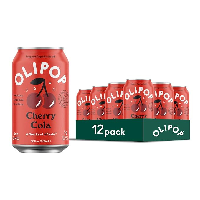 OLIPOP Prebiotic Soda Pop, Cherry Cola, Pantry Pack Packed with Prebiotics, Fiber, and Botanicals... | Amazon (US)