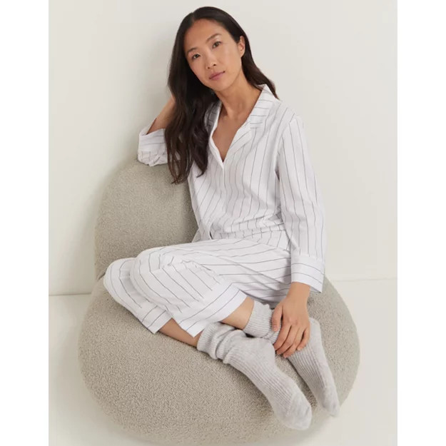 Brushed Jersey Stripe Classic Pyjama Set | The White Company UK & ROW