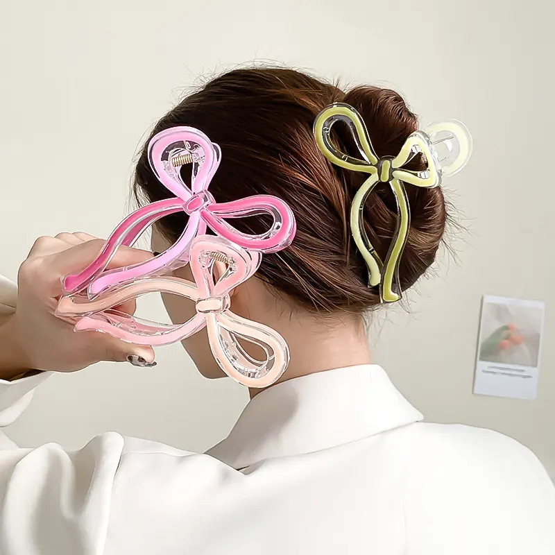 Cute Elegant Enamel Bow Hair Clips Large Color Block Hair - Temu | Temu Affiliate Program