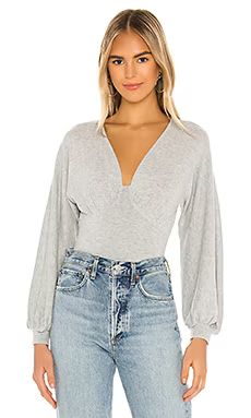 MAJORELLE Killian Bodysuit in Heather Grey from Revolve.com | Revolve Clothing (Global)