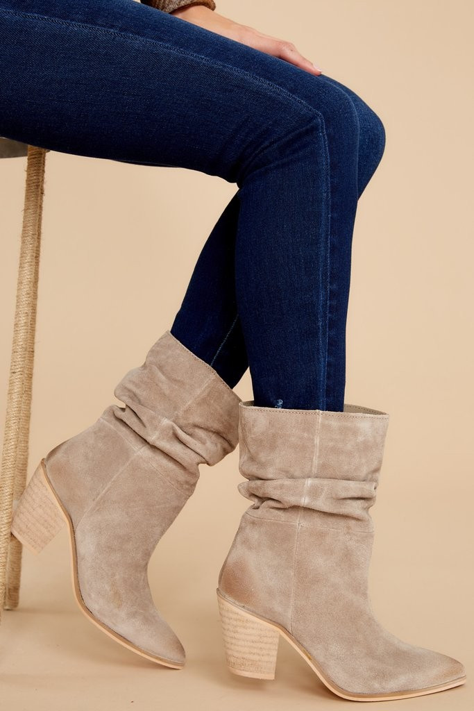 Dagget Taupe Boots | Red Dress 