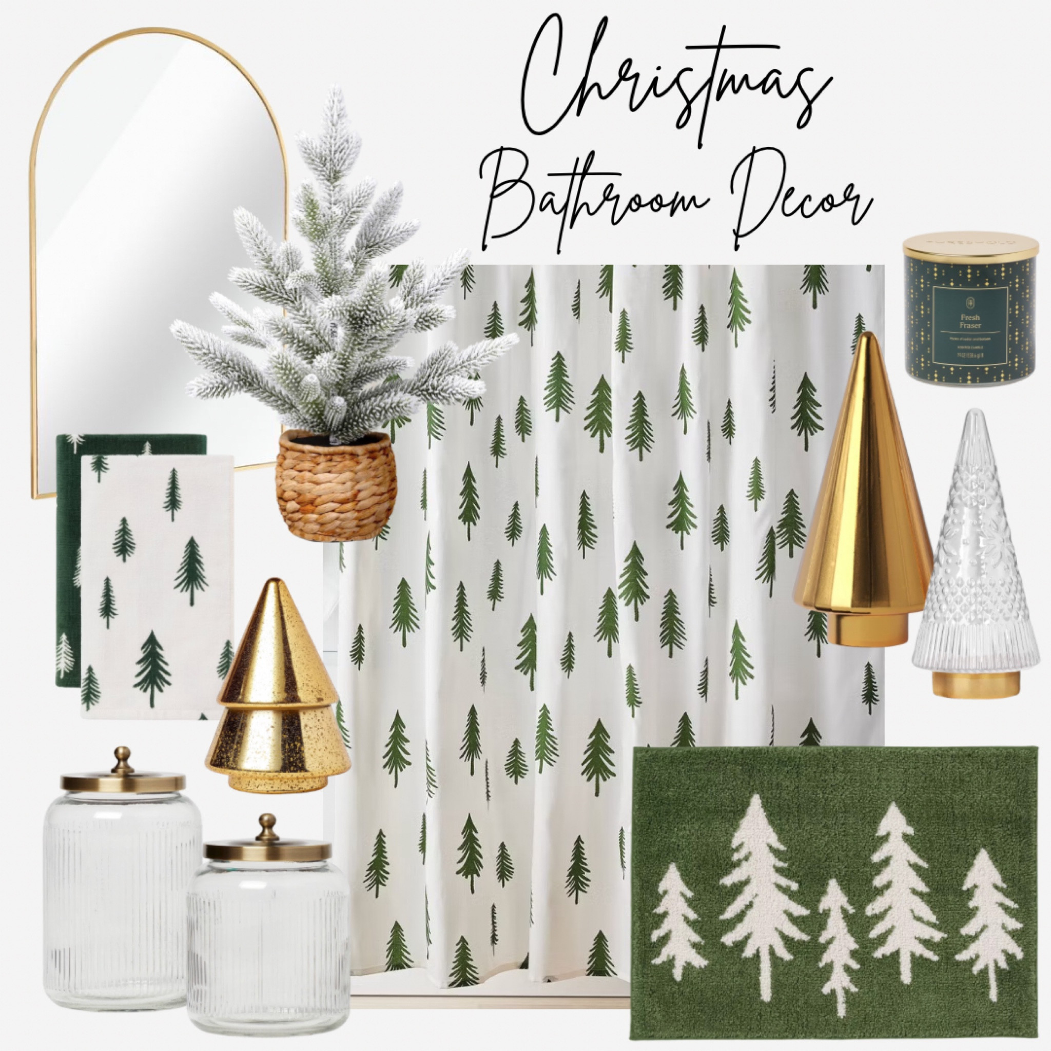 Christmas Bathroom Decor! Christmas shower curtain, Christmas bath mat, Christmas towels, candles, Bathroom Decor, Holiday Decor, Christmas Decor, Christmas Tree decor, Green & White Holiday decor. #bathroom #bathroomdecor #Christmasdecor #Christmastreedecor #goldchristmasdecor #bathmat

#LTKHoliday #LTKHome #LTKSeasonal