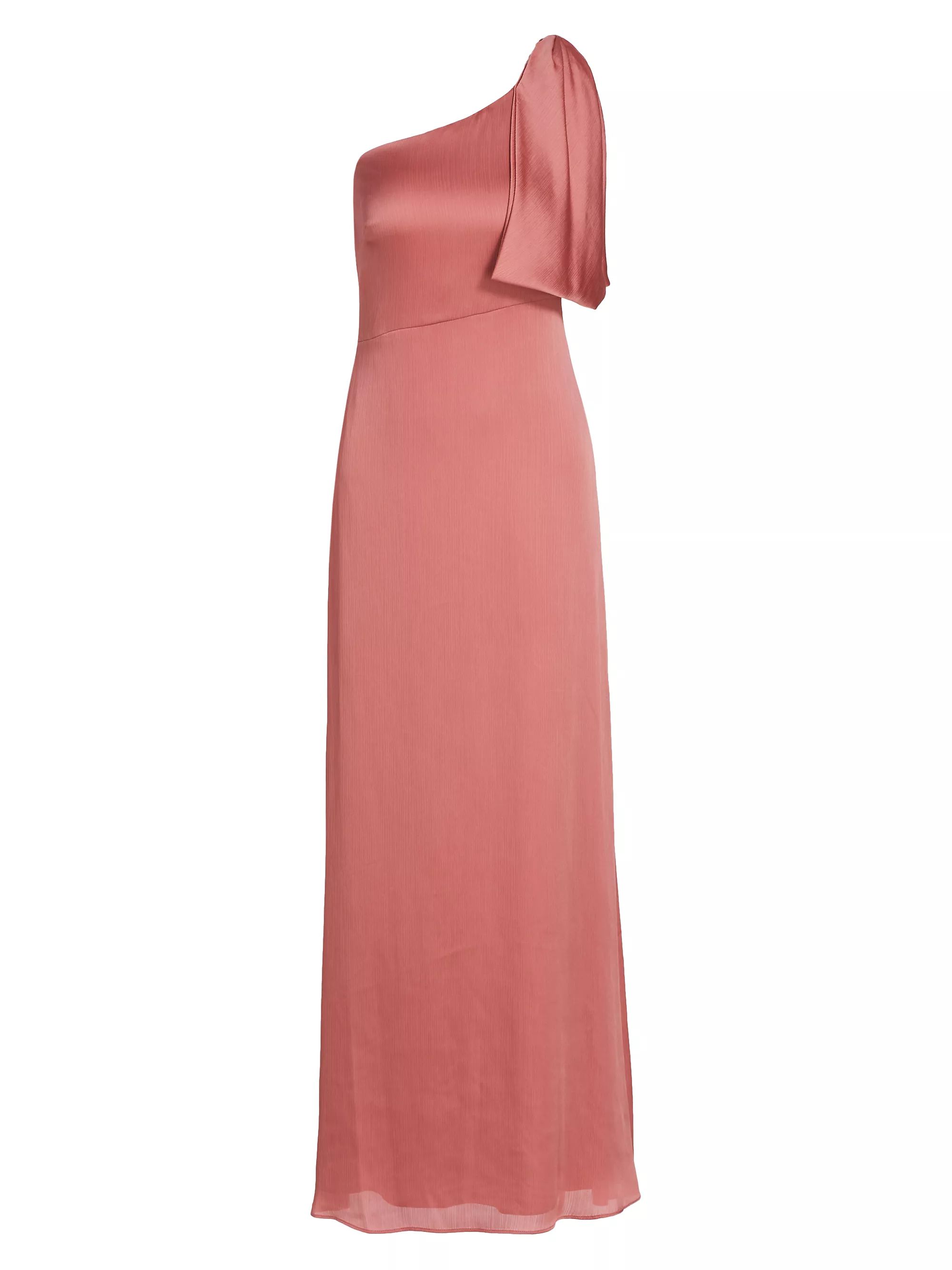 Chelsea Crinkle Satin One-Shoulder Gown | Saks Fifth Avenue