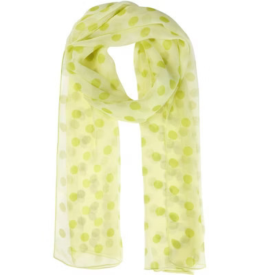 INSPIRE CHIC Women 1950s Retro Polka Dots Chiffon Lightweight Soft Sheer Long Scarves 1Pc Green Yellow 160x50cm/63.0x19.7" | Target