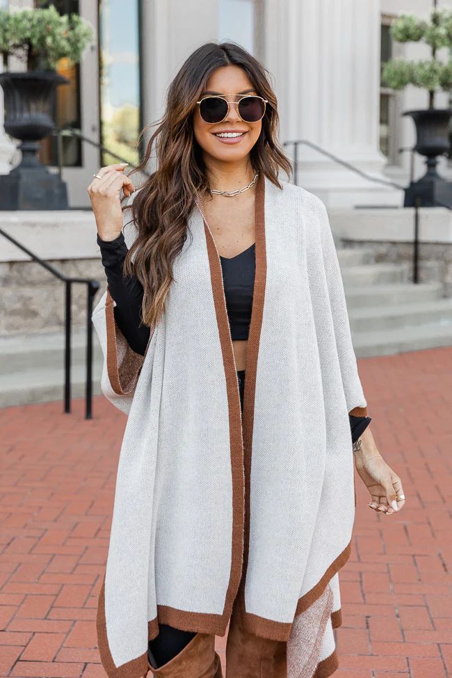 Always Looking Up Brown Poncho | The Pink Lily Boutique