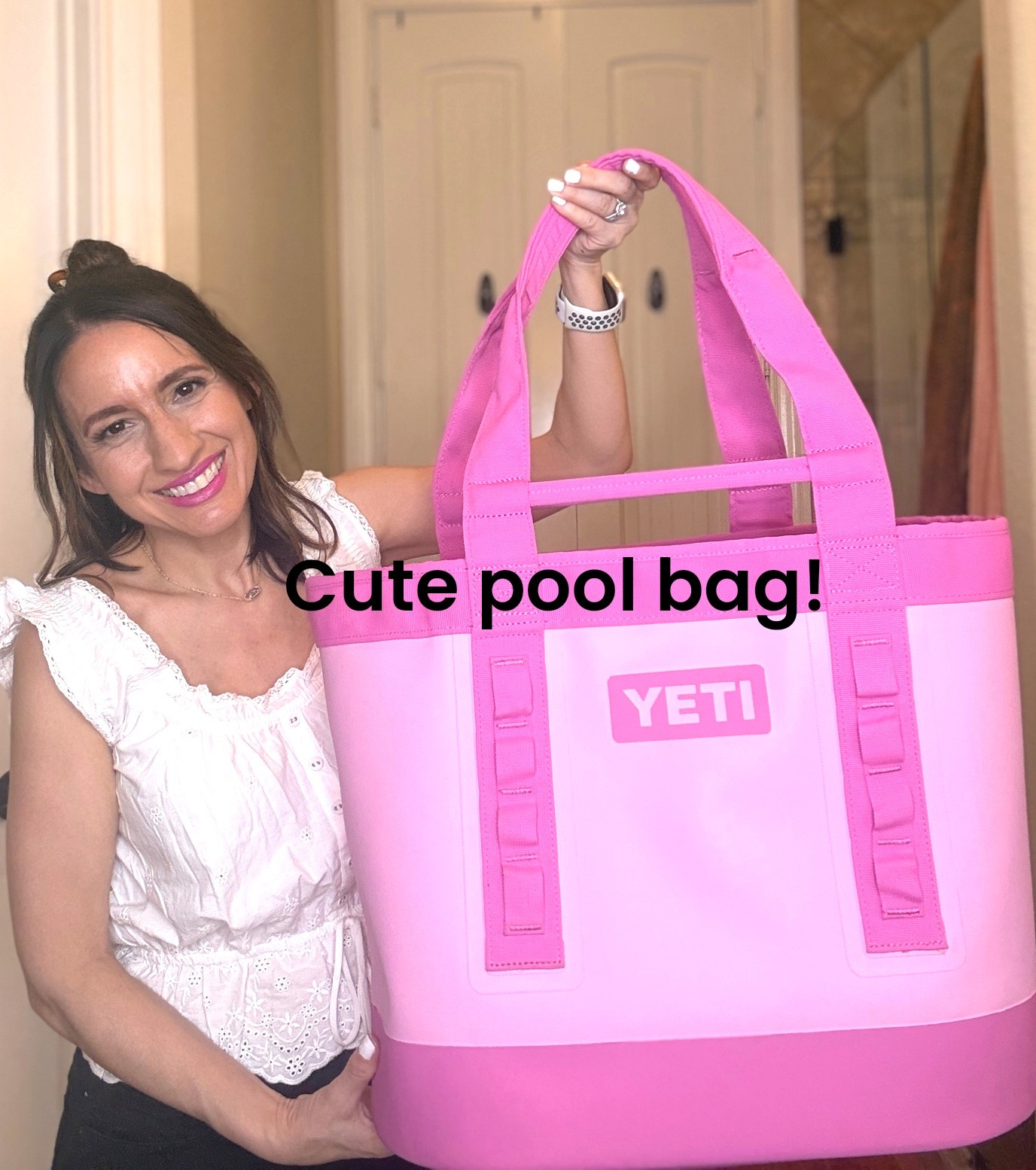 Cute new Yeti Camino 35 pool bag. This is the shade Power Pink. 
White eyelet top.

#LTKmomlife #LTKSwim #LTKOver40