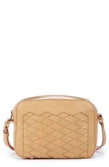 Sole Society Hand Woven Faux Leather Crossbody Bag - Brown | Nordstrom