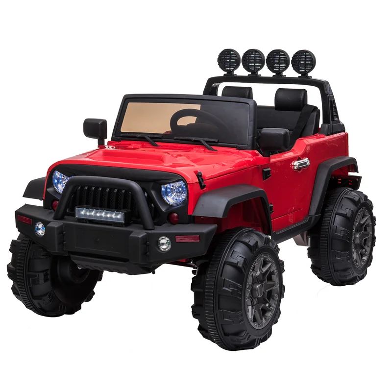 12V Kids Electric Jeep Wrangler Transformers Grille Off-Road Ride-On Car With 2.4G Remote Control | Wayfair North America