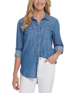 Dkny Jeans Button-Up Cotton Shirt | Macys (US)