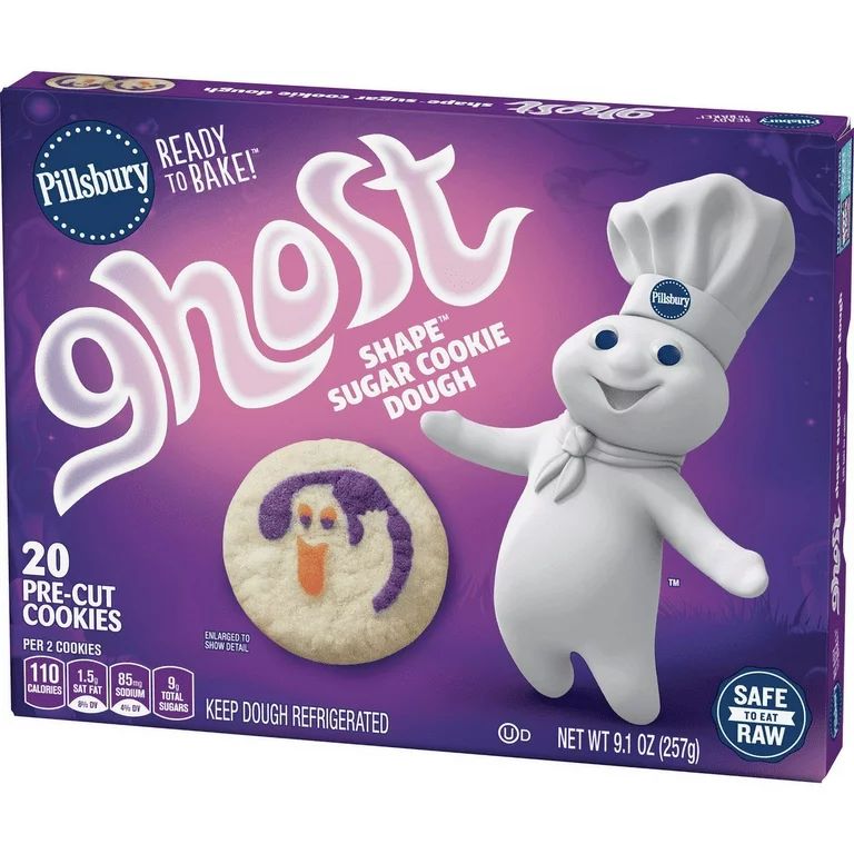Pillsbury Ready to Bake Ghost Shape Sugar Cookie Dough, 9.1 oz | Walmart (US)