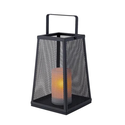 H10" Solar Outdoor Lantern With Flickering Candle Light Modern Metal Mesh Patio Lantern With Handle Solar Powered Decorative Lantern For Garden Deck P | Wayfair North America