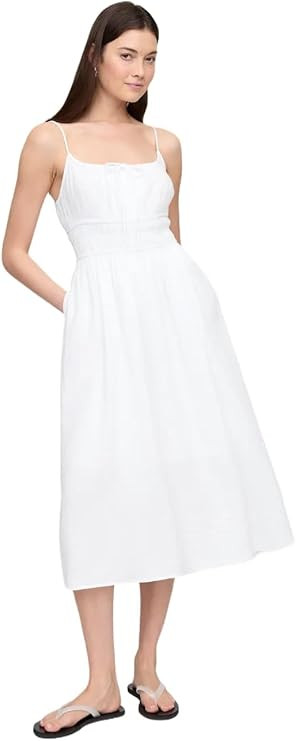 Gap Women's Tie-Front Woven Maxi Dress | Amazon (US)
