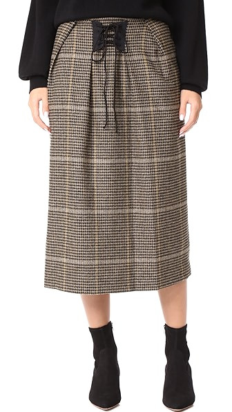 pushBUTTON Check Plaid Midi Skirt | Shopbop
