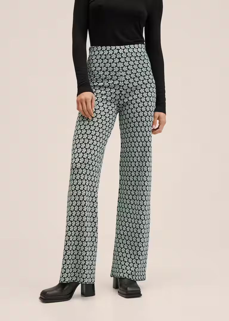 Retro print trousers -  Women | Mango USA | MANGO (US)
