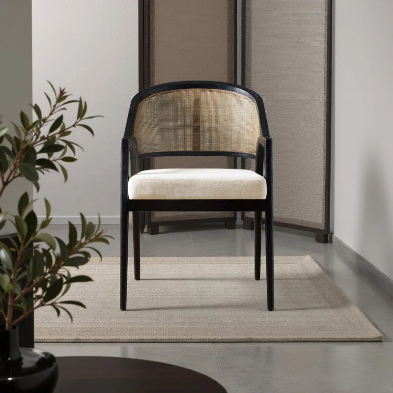 Aliha 19'' H Foam Padding Upholstered Cane Back Side Chair (Set of 2) | Wayfair North America