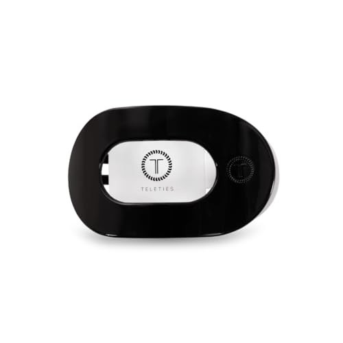 TELETIES - Medium Flat Round Clip - Strong Grip, Bendable Teeth, Comfortable Curved Design - For Lying Down, Yoga, Driving & More - Ideal for Medium-Thick Hair - For All Hair Textures - Jet Black | Amazon (US)