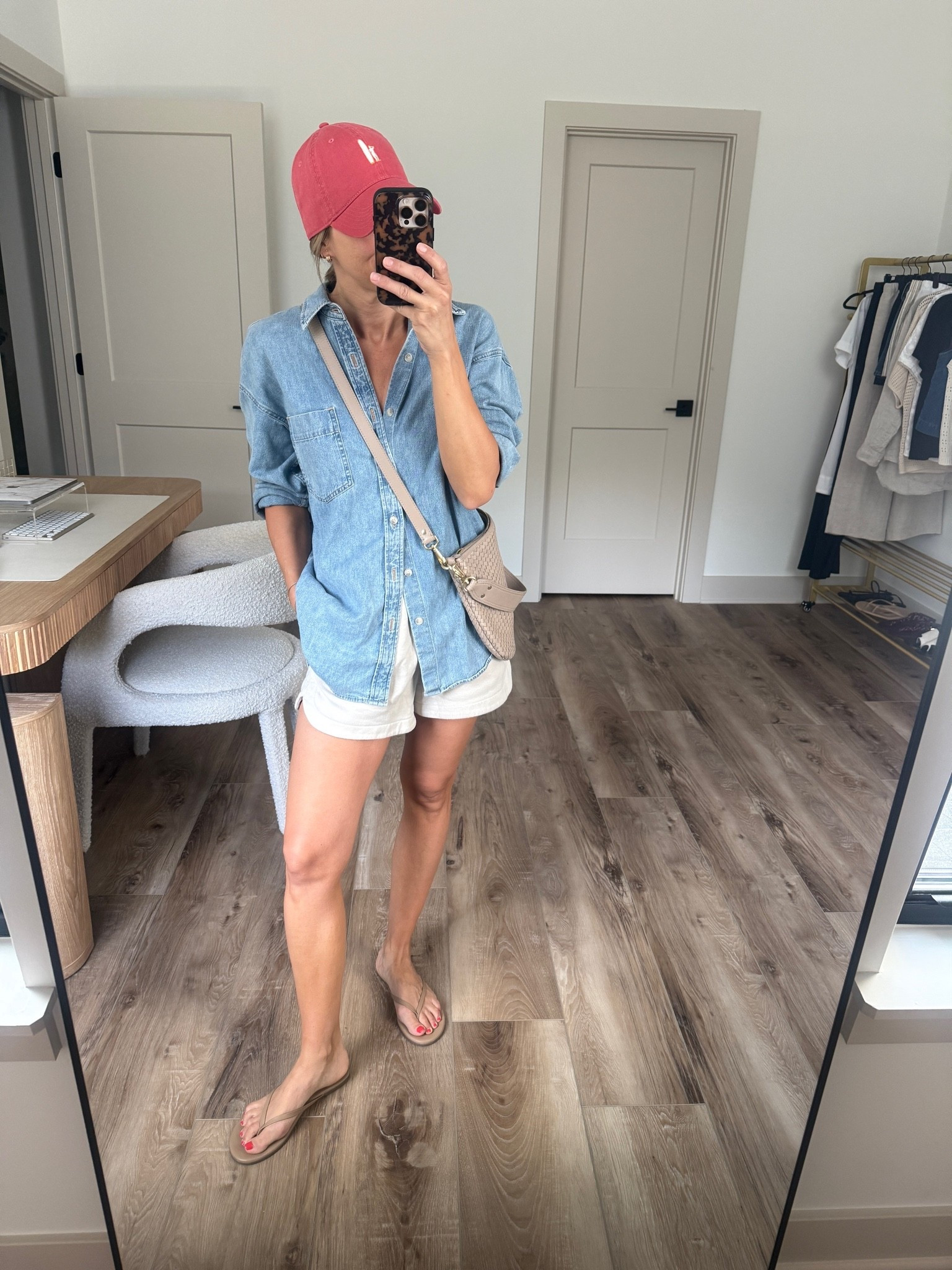 Wearing XS shorts, XS denim shirts, sandals tts

#LTKootd #LTKSeasonal #LTKOver40