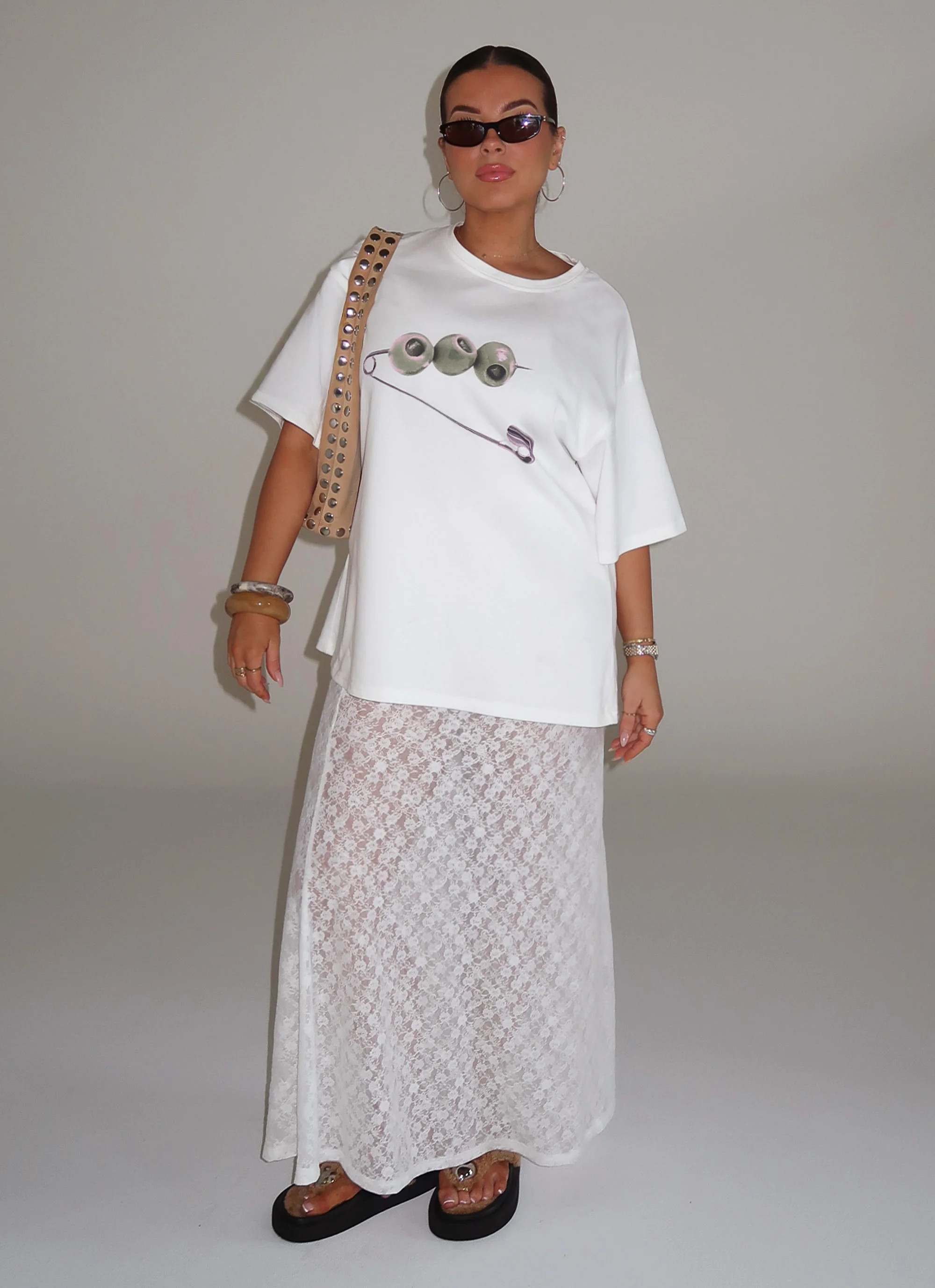 Jaz Lace Maxi Skirt - White | Peppermayo (Global)