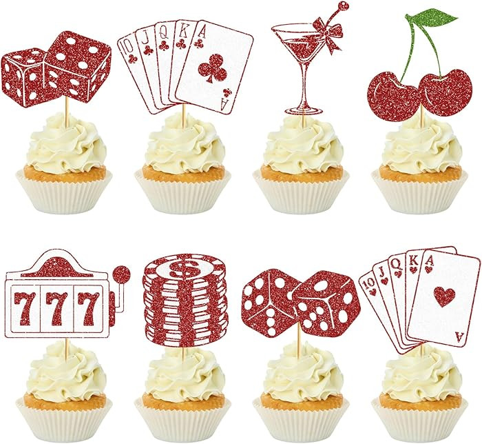 24 Pcs Lucky in Love Cupcake Toppers, Lucky in Love Bachelorette Party Decorations, Vegas Bachelo... | Amazon (US)