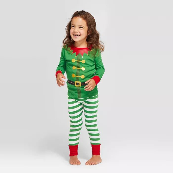 Toddler Holiday Elf Pajama Set - Wondershop™ Green | Target