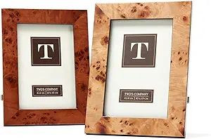 Two's Company Burled Wood 4" X 6" Photo Frame Set Of 2 Asst 2 Colors | Amazon (US)