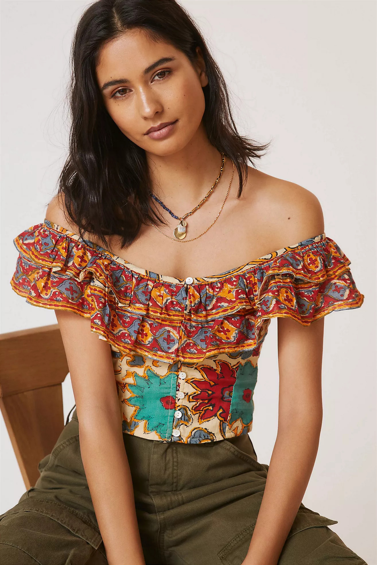 Love The Label Ava Floral Crop Top | Anthropologie (US)