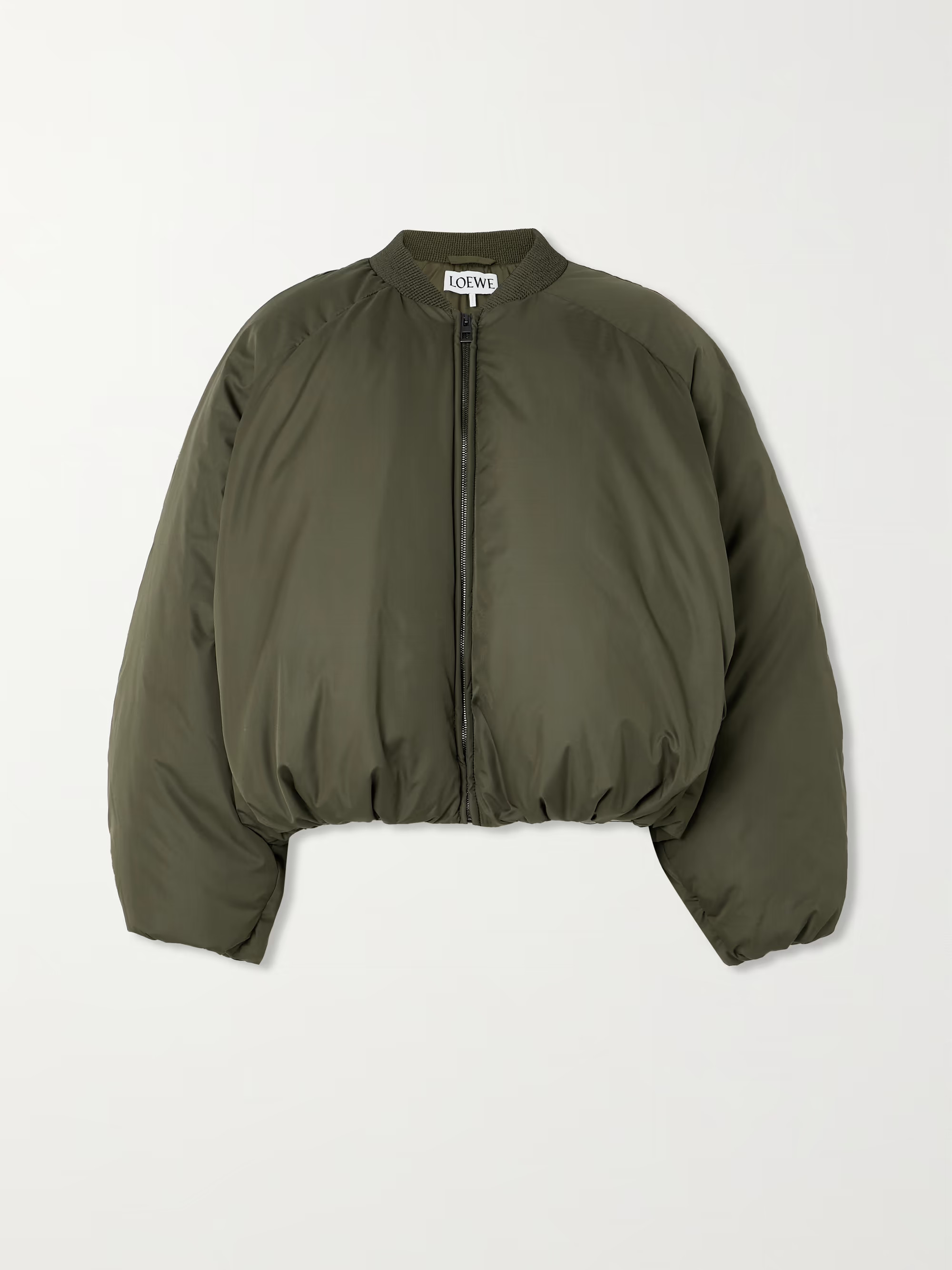 Leather-trimmed padded shell bomber jacket | NET-A-PORTER (US)