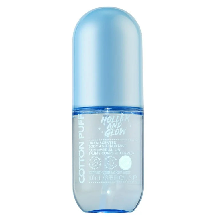 Holler & Glow Alcohol Free Body & Hair Mist, Cotton Puff, Fresh Linen, 100ml | Walmart (US)
