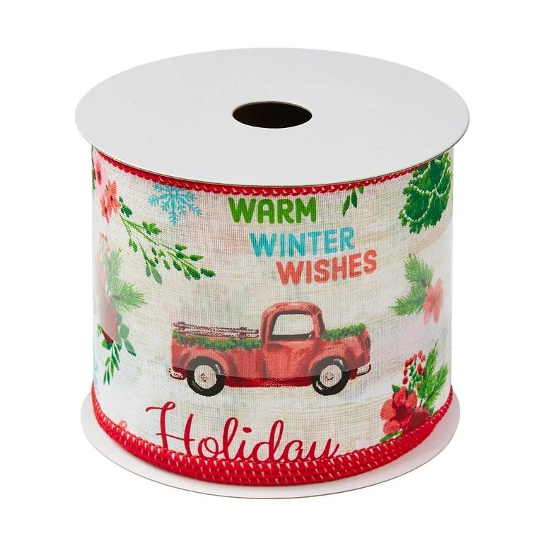 The Pioneer Woman Holiday Sentiments Fabric Ribbon | Walmart (US)