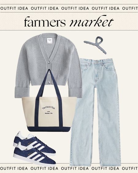 Farmers market outfit idea 🤍 jeans, knit cardigan, adidas and tote bag

#LTKstyletip #LTKfindsunder50 #LTKfindsunder100
