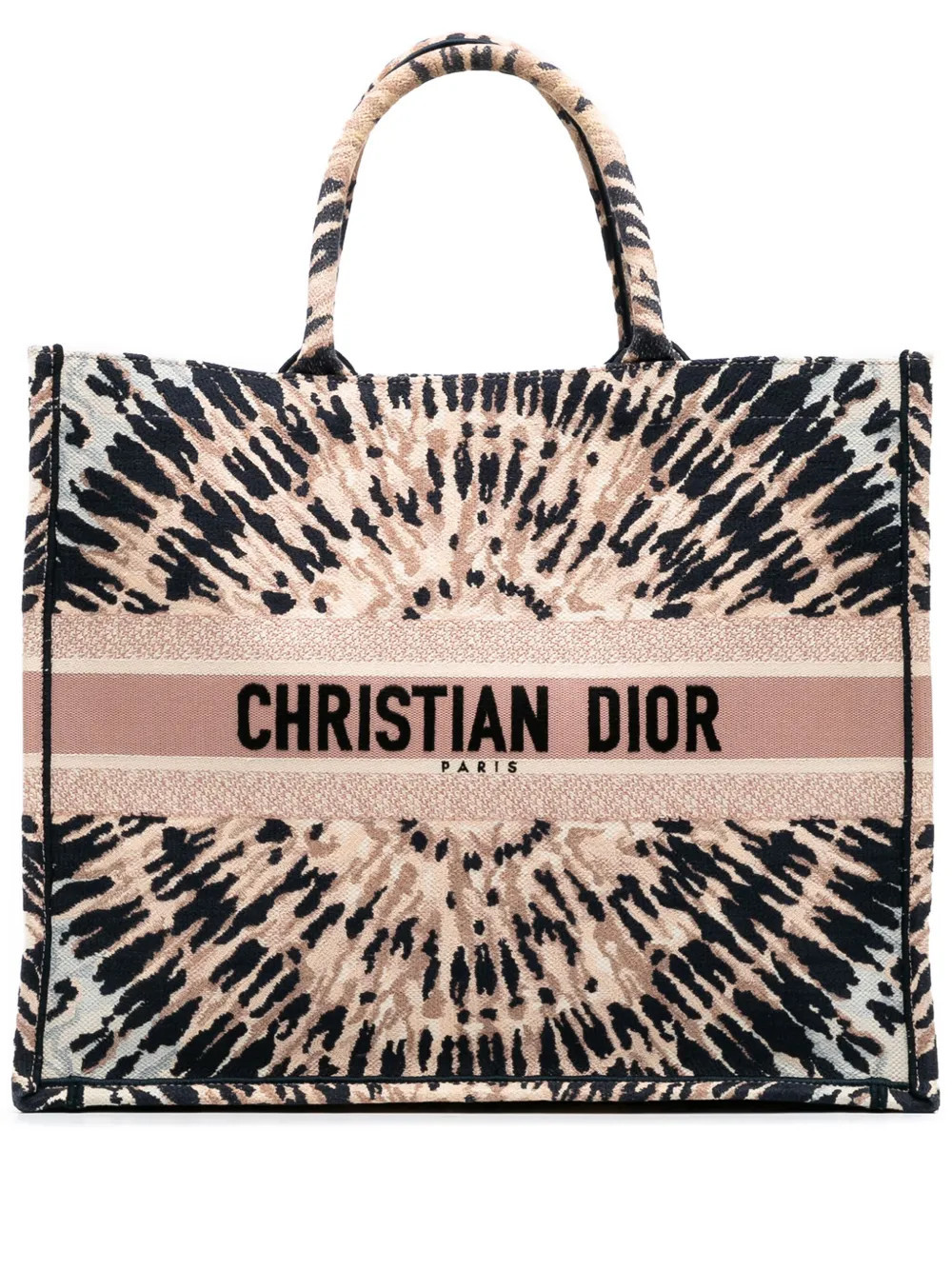 Christian Dior Pre-Owned 2020 Large Embroidered Canvas Tie Dye Book tote bag - Brown | Farfetch Global