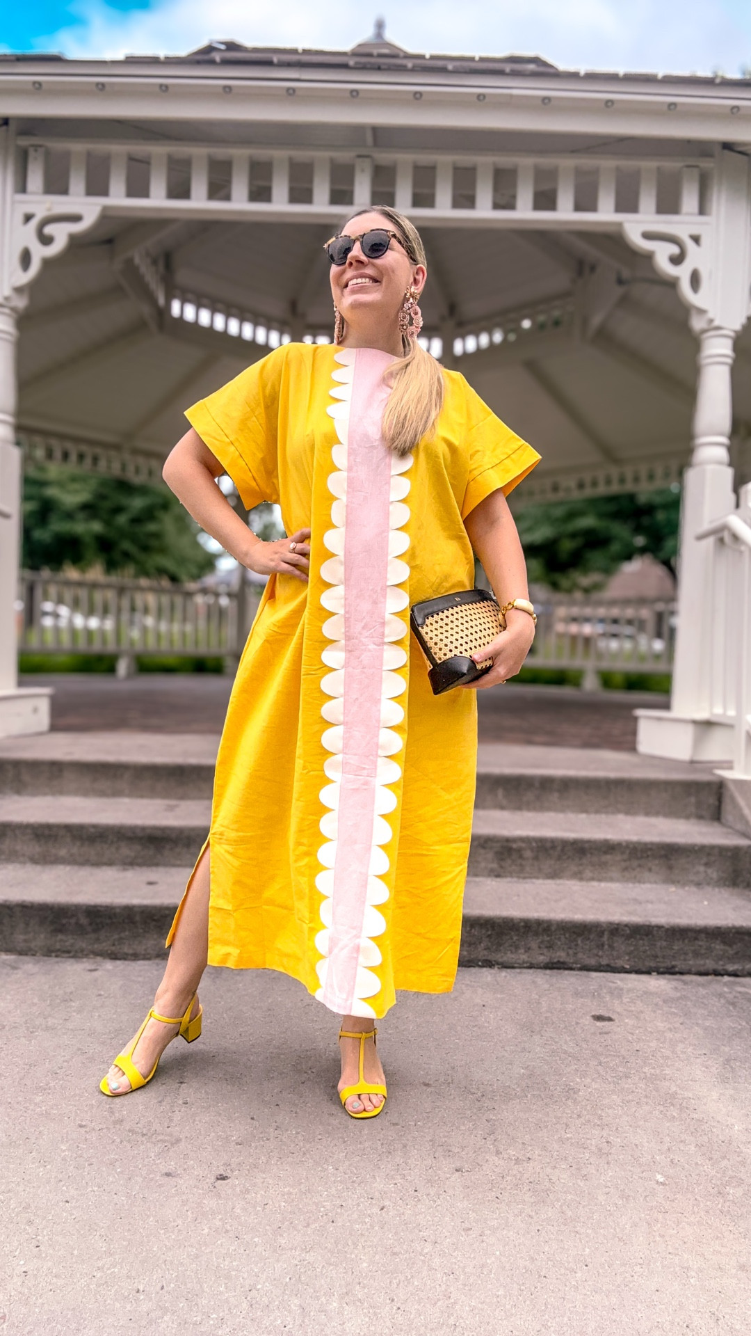 Look 14 - The Forever Optimist
👒 The Garden Society

 Fit check 🍋🌸
This dress is a showstopper. Bright yellow, scalloped detail, just enough pink and white to make it feel playful but still polished. It’s from one of my absolute favorite discoveries this past year: House of MBR. These pieces are made in the USA, the quality is incredible (this fabric is fabulous), and as soon as I tried on my first one, I went back for another. You’ll see why. 👀✨

Linking this one along with a few of my other current picks - and they’re doing some summer discounts right now too!

About this series:
The Garden Society capsule is a curated collection of looks made for late summer gatherings, golden hour strolls, and getting a little dressed up just because you can. Think: statement pieces, bold color, sculptural details, and plenty of personality.

#HouseofMBR #MBRStyle #MadeInTheUSA #preppysummer #BoldDressing #SummerStatementStyle #ScallopStyle #GardenSocietyCapsule #WhatToWearNow Style #DopamineDresser #SummerFashionFavorites
#colorfulfashion #dopaminedressing

#LTKSeasonal #LTKSaleAlert #LTKStyleTip