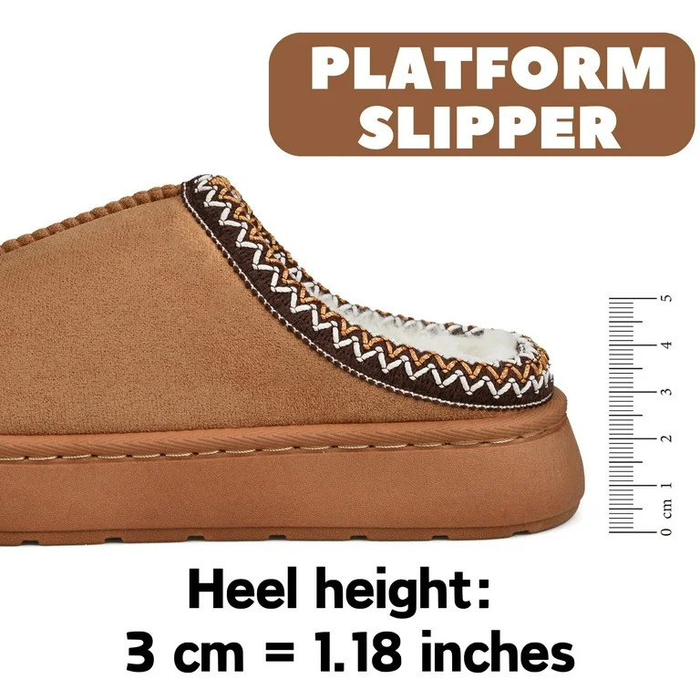 BERANMEY Cozy Platform Fuzzy Slippers for Women and Men Short Ankle Slippers with Anti-Slip Sole ... | Walmart (US)
