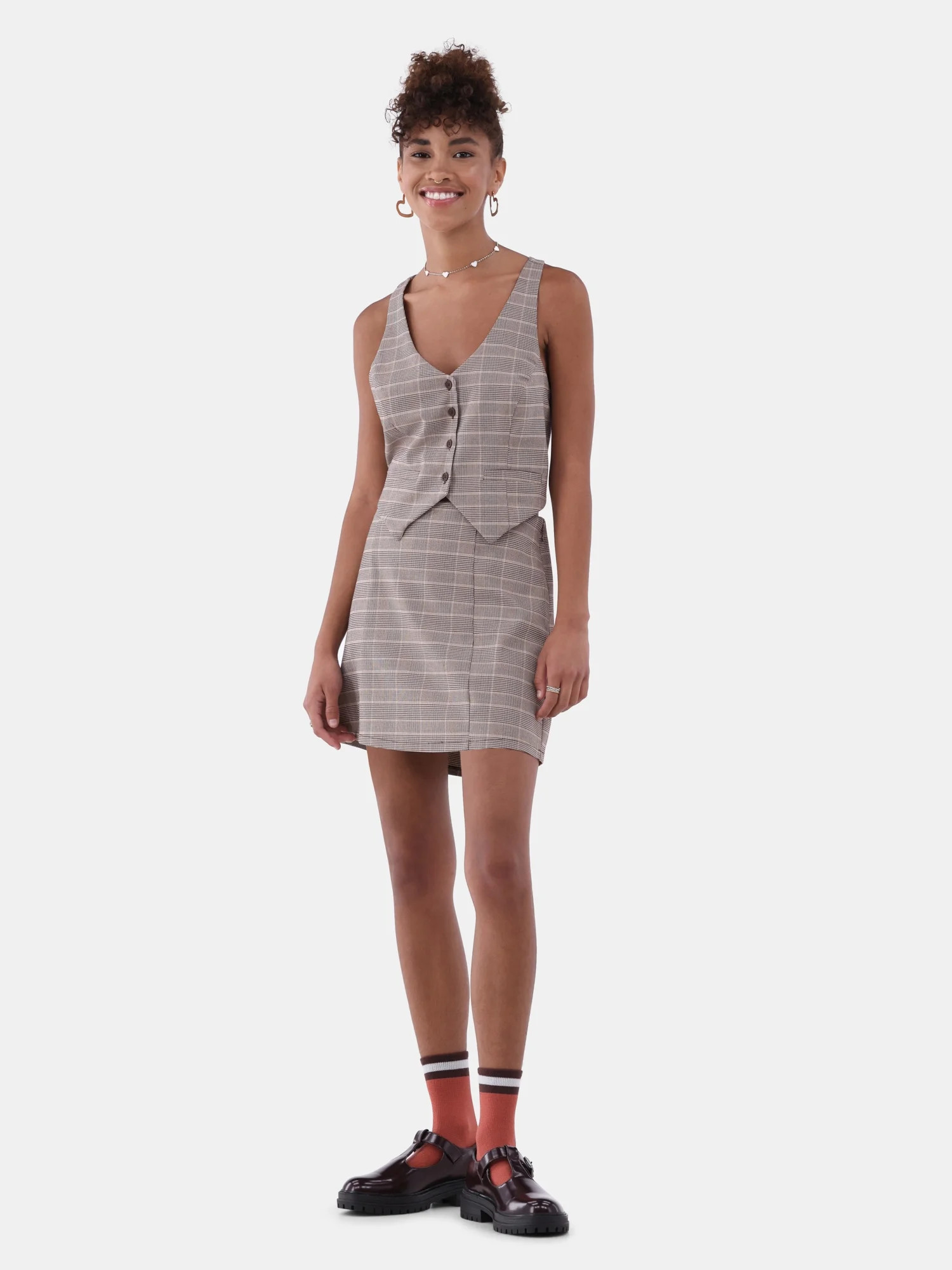 No Boundaries Vest and Mini Skirt Set, 2-Piece, Women’s | Walmart (US)