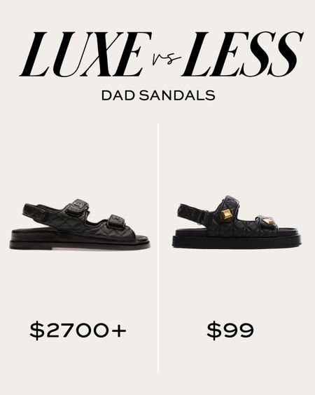 Save or splurge chunky dad sandals
Mango Velcro sandals
Chanel dad sandals 

#LTKunder100 #LTKshoecrush #LTKstyletip