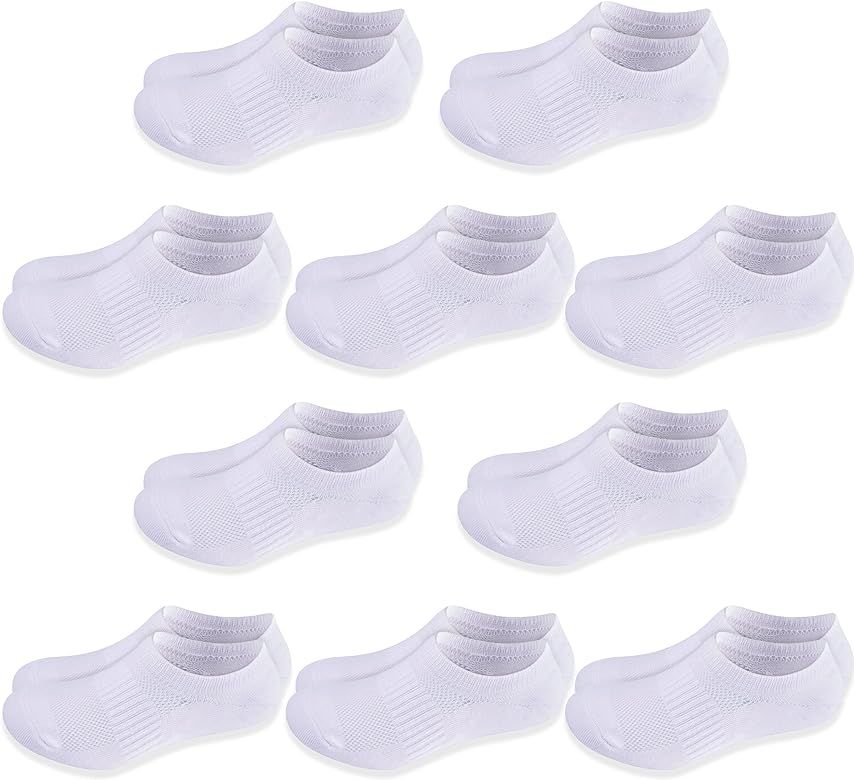 Cozi Foot 10 Pairs Boys Girls No Show Socks Cotton Non Slip Low Cut Socks | Amazon (US)