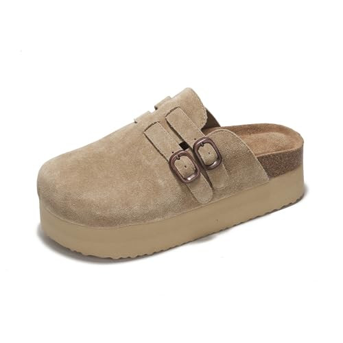 Project Cloud 100% Genuine Leather Womens Sandals Boston Clogs - Wedges & Platform Sandals Women ... | Amazon (US)