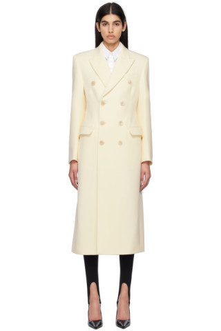 Off-White Double-Breasted Coat | SSENSE