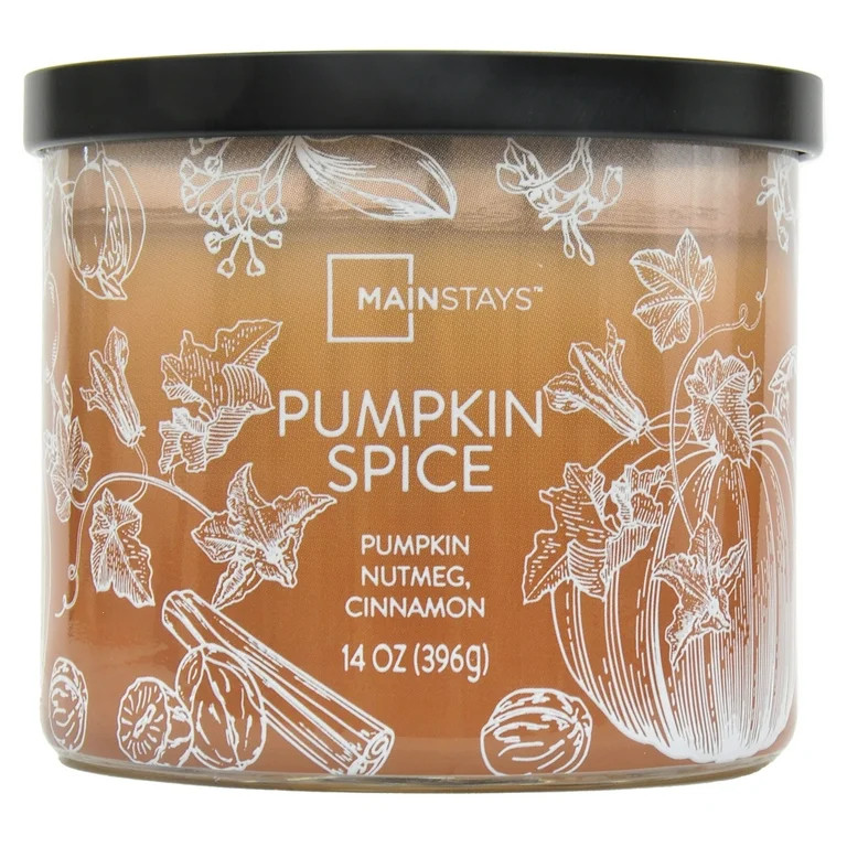 Mainstays 3-Wick Ombre Wrapped Pumpkin Spice Scented Candle, 14 oz | Walmart (US)